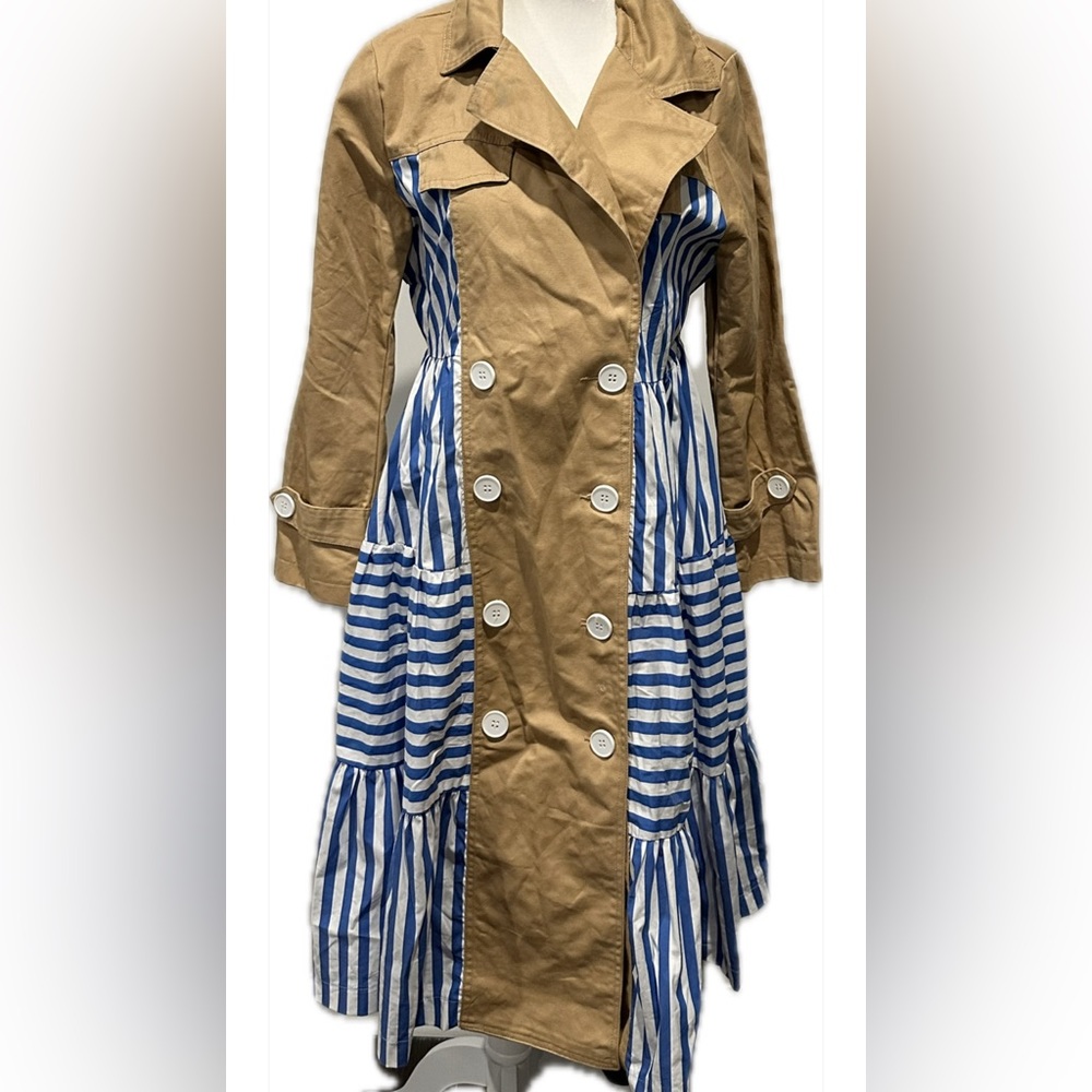 Striped trench coat